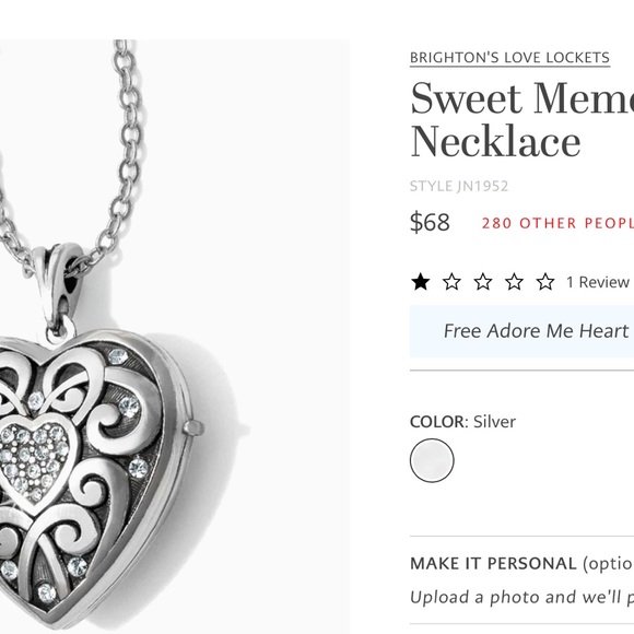 Brighton Heart Locket Necklace with photos - Picture 1 of 9